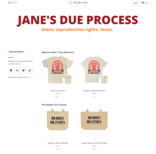 Link to JDP online store for merchandise